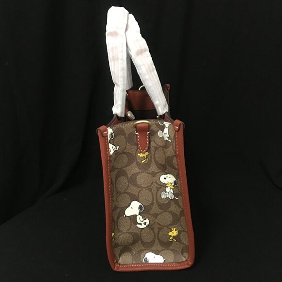 COACH PEANUTS DEMPSEY Carryall Signature Canvas Snoopy Woodstock - Picture 5 of 11